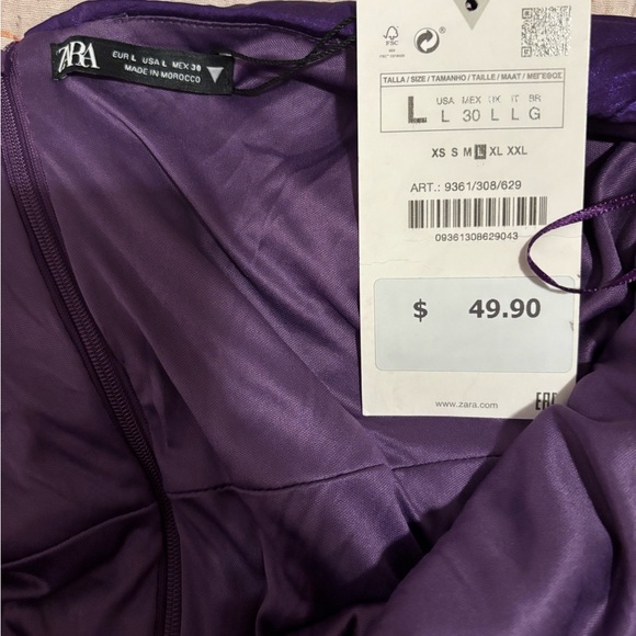 NWT Zara Purple Strapless Dress - Picture 6 of 6